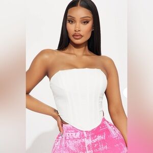 White Strapless Women's Top